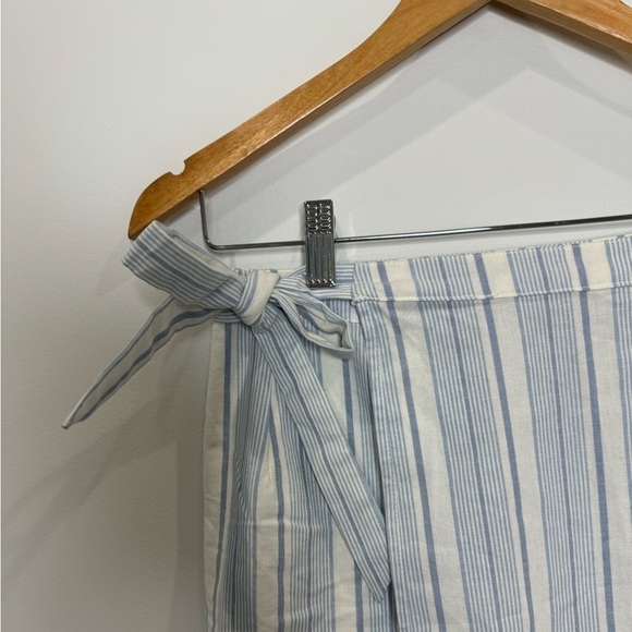 Tobi Blue and White Striped Print Wrap Mini Skirt (S) - Picture 5 of 9